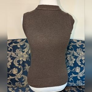 R brand chocolate sweater vest